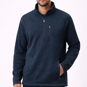 Men's Navy Blue Fleece Quarter Zip pullover
